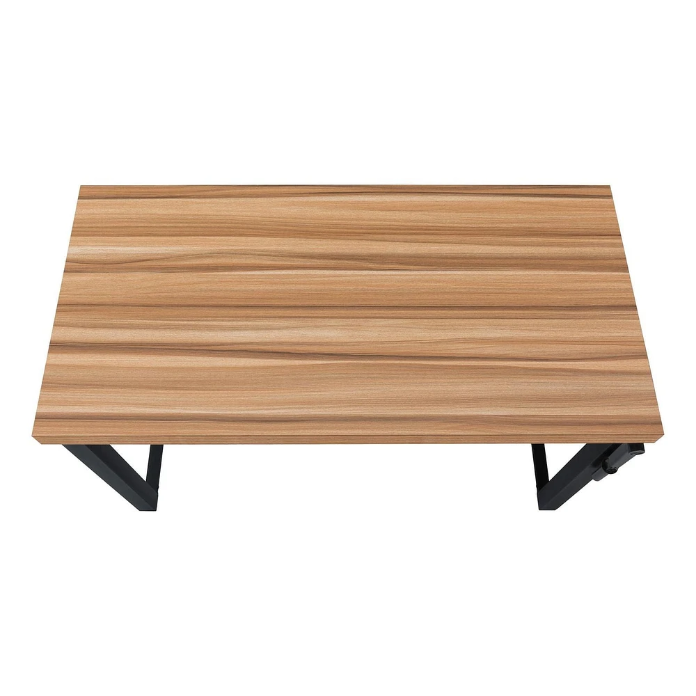 Monarch Specialties Bureau, Bureau À Domicile, Debout, Ajustable, 48"l, Travail, Ordinateur Portable, Métal, Stratifié, Brun, Noir, Contemporain, Moderne