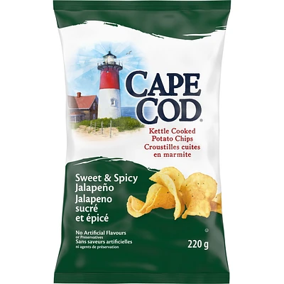 Cape Cod croustilles cuites en marmite Jalapeño sucré & épicé 220 GR