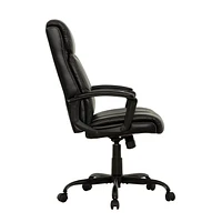 Chaise de bureau ergonomique à dossier haut Sealy® Montgomery en similicuir noir PU.