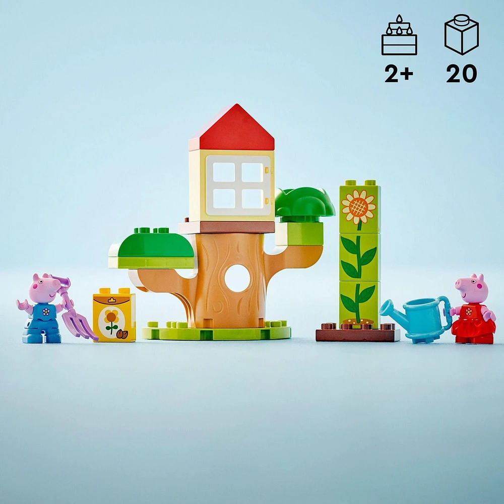 LEGO DUPLO Peppa Pig Le jardin et la cabane dans l’arbre de Peppa Cochon 10431 Ensemble de construction (20 pièces) Comprend 20 pièces, 2+ ans