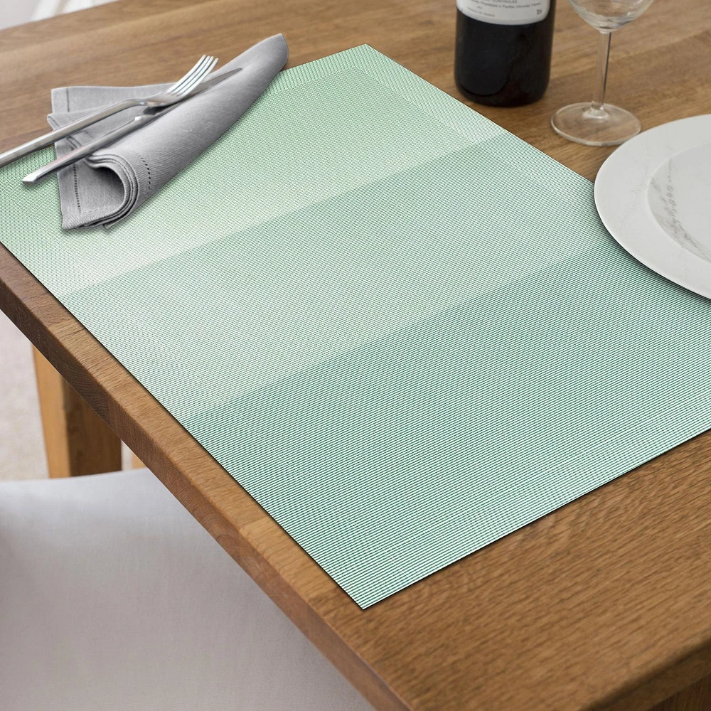 4PC Woven Pvc Placemat Maison Light Blue 12 X 18 - Set of 3