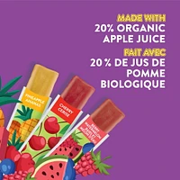 Great Value Organic Fruit Flavoured Ice Pops - Berry Watermelon, Cherry, Pineapple - 12 x 40 ml, 12 x 40 ml