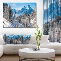 Designart L'hiver dans les Alpes bavaroises Art mural sur toile
