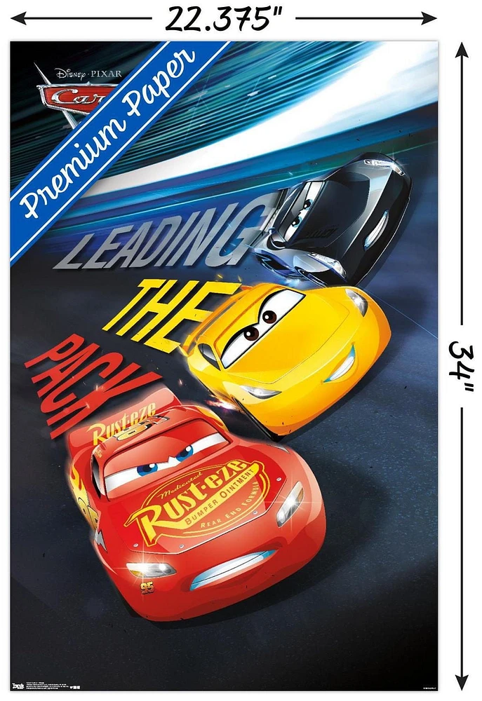 Disney Pixar Cars 3 - Group Wall Poster, 22.375" x 34" Framed