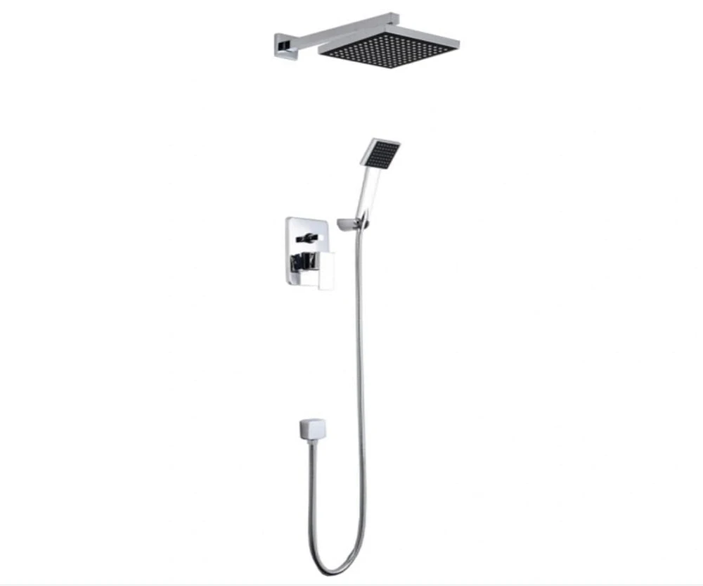 DROP Bath and Kitchen DR091030 Ensemble de douche mural carré en couleur chrome