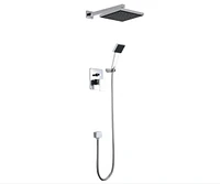 DROP Bath and Kitchen DR091030 Ensemble de douche mural carré en couleur chrome