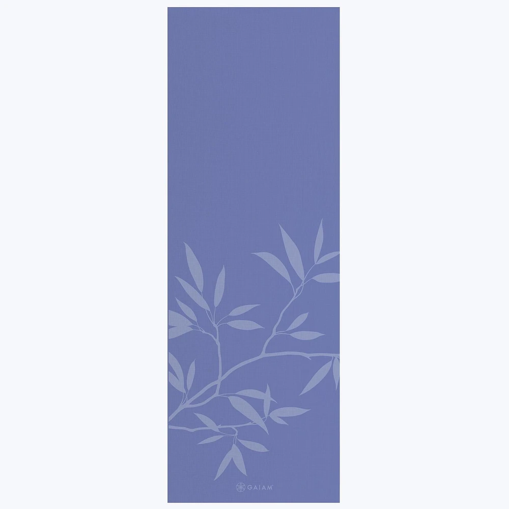 GAIAM 6MM Premium Printed Yoga Mat - Ash Leaves