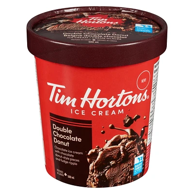 Tim Hortons Double Chocolate Donut Ice Cream 500mL, Made with 100% Canadian Dairy