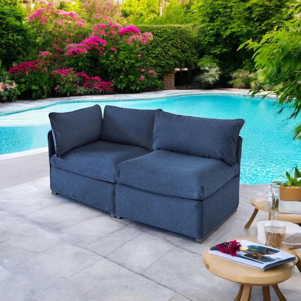 Patioflare Flexiform Modular Set Outdoor Armless Chair, Blue