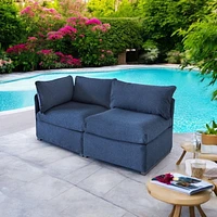 Patioflare Flexiform Modular Set Outdoor Armless Chair, Blue