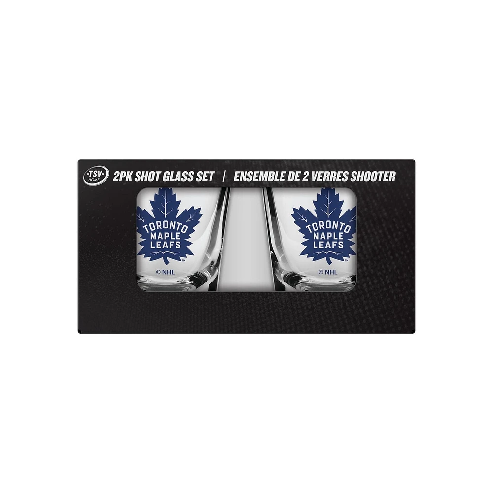 2 VERRE À SHOT SOUS LICENCE OFFICIELLE LNH TORONTO MAPLE LEAFS