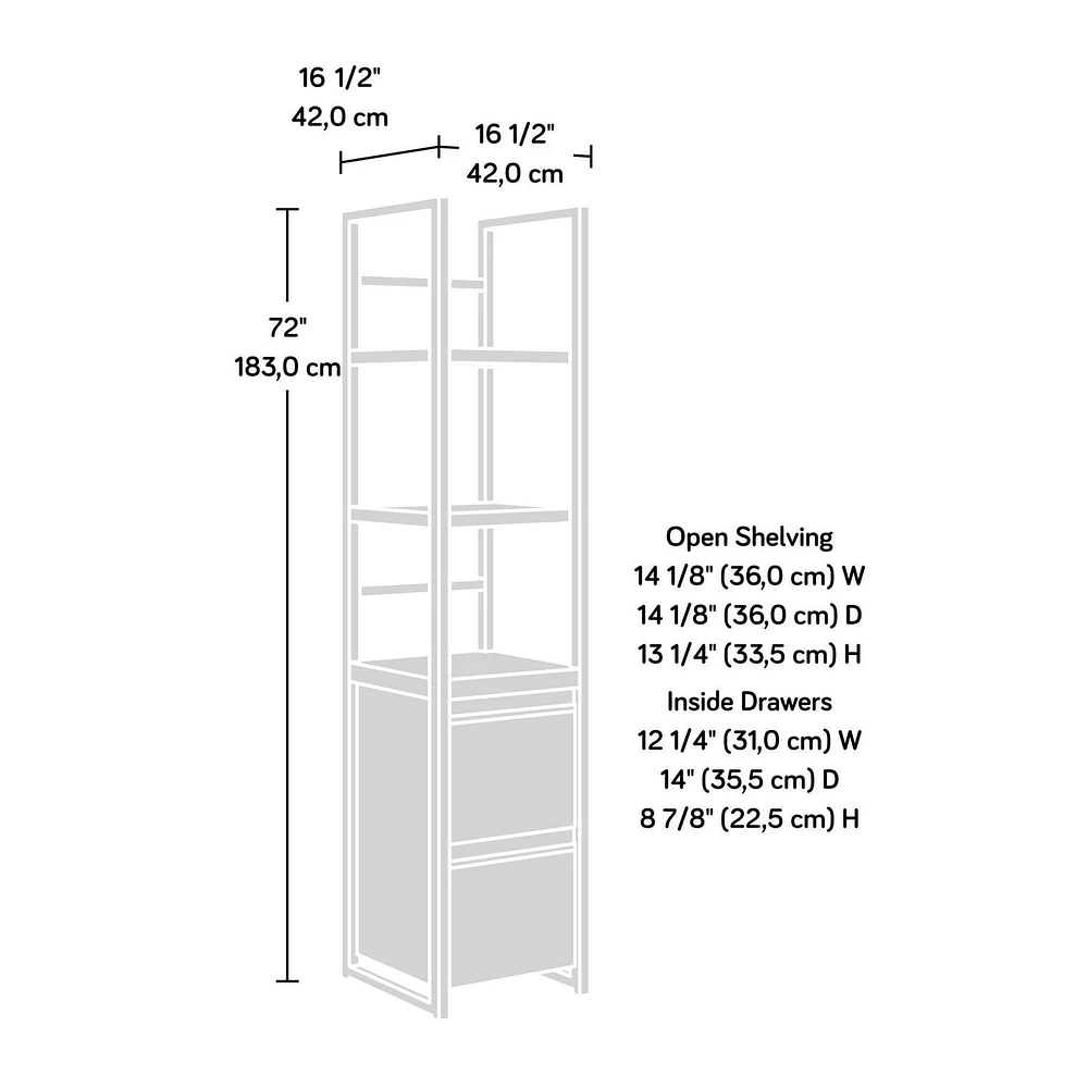 Sauder La Collection Manhattan Gate Tour de rangement, Finition Mystic Oak, 429253