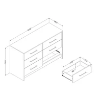 South Shore Londen Commode 6 tiroirs