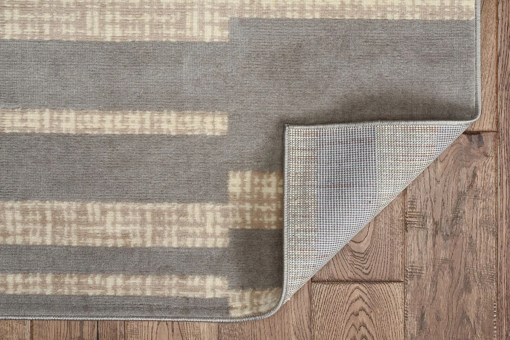Tapis Capri Leslie gris clair & os de 4 pi 3 po x 7 pi 3 po