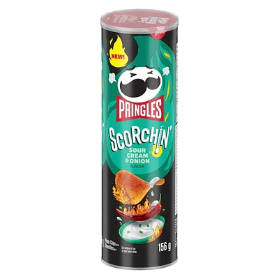 PRG SCRCHN SCO, Pringles Scorchin Sour Cream & Onion 156G
Pringles Scorchin Sour Cream & Onion is a tantalizing twist on the classic flavor you love. Packed with a bold combination of sour cream and savory onion, these crisps deliver an extra kick of heat for a unique and spicy snacking experience. Each canister co