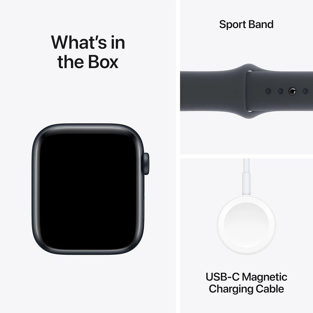 Apple Watch SE - 44mm - GPS - Midnight Aluminum Case with Midnight Sport Band - Small / Medium