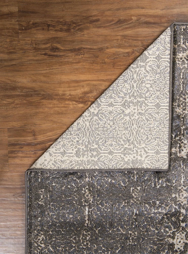 Tapis Bijou Illusion marine et beige de 5 pi x 7 pi 6 po