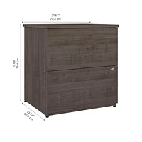 Bestar Logan 28W 2 Drawer Lateral File Cabinet in medium gray maple