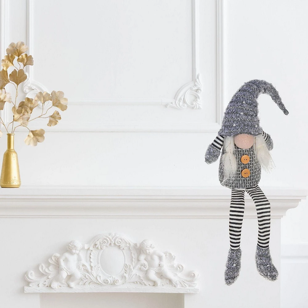 Christmas Grey Gnome Planf Shelf Dangler 21,6 "
