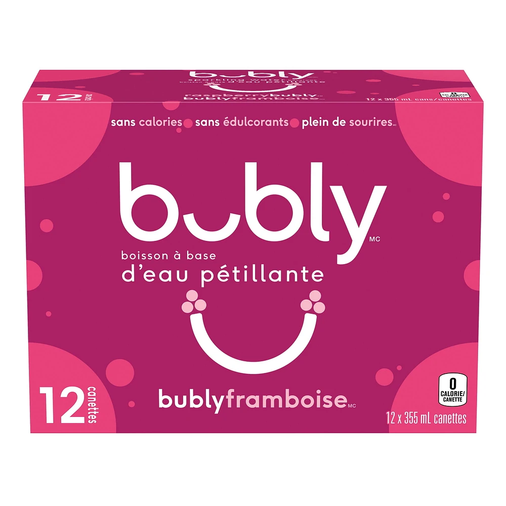 Bubly™ Eau Pétillante Saveur Framboise 12 x355 mL, Canettes 12 x355 mL