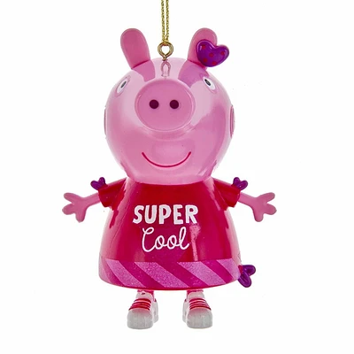 Kurt Adler Peppa Pig in Pink Dress Christmas Ornament
