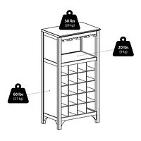 92729- Ancona Modular Wine Cabinet with Glass Rack & 20-Bottle