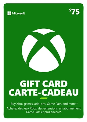 Xbox Live Gift Card $75 CAD Digital Download