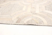 ECARPETGALLERY 9'1" x 12'9" Contemporary Cowhide Patchwork Handmade Area Rug for Living Room, Dining Room and Bedroom in Grey
