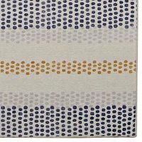 Tapis d'extérieur lavable Delray ivoire & bleu 5 pi x7 pi