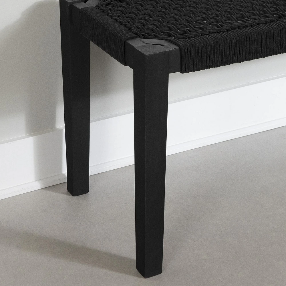 Banc en bois et en corde de la collection Balka South Shore
