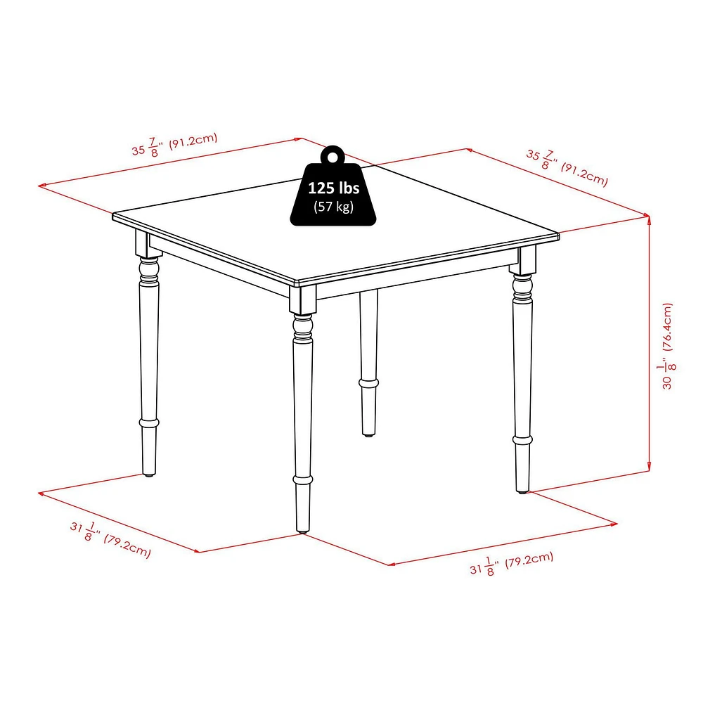 Table de salle à manger à abattant Mornay 5 pièces avec chaises