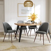 Homycasa Lot de 2 chaises de salle à manger – Rembourrage en tissu à dossier haut pour îlot de cuisine et salle à manger
