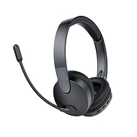 onn. Bluetooth Wireless On-Ear PC Headset with Rotating Boom Microphone, Up To 50 Hours Playtime