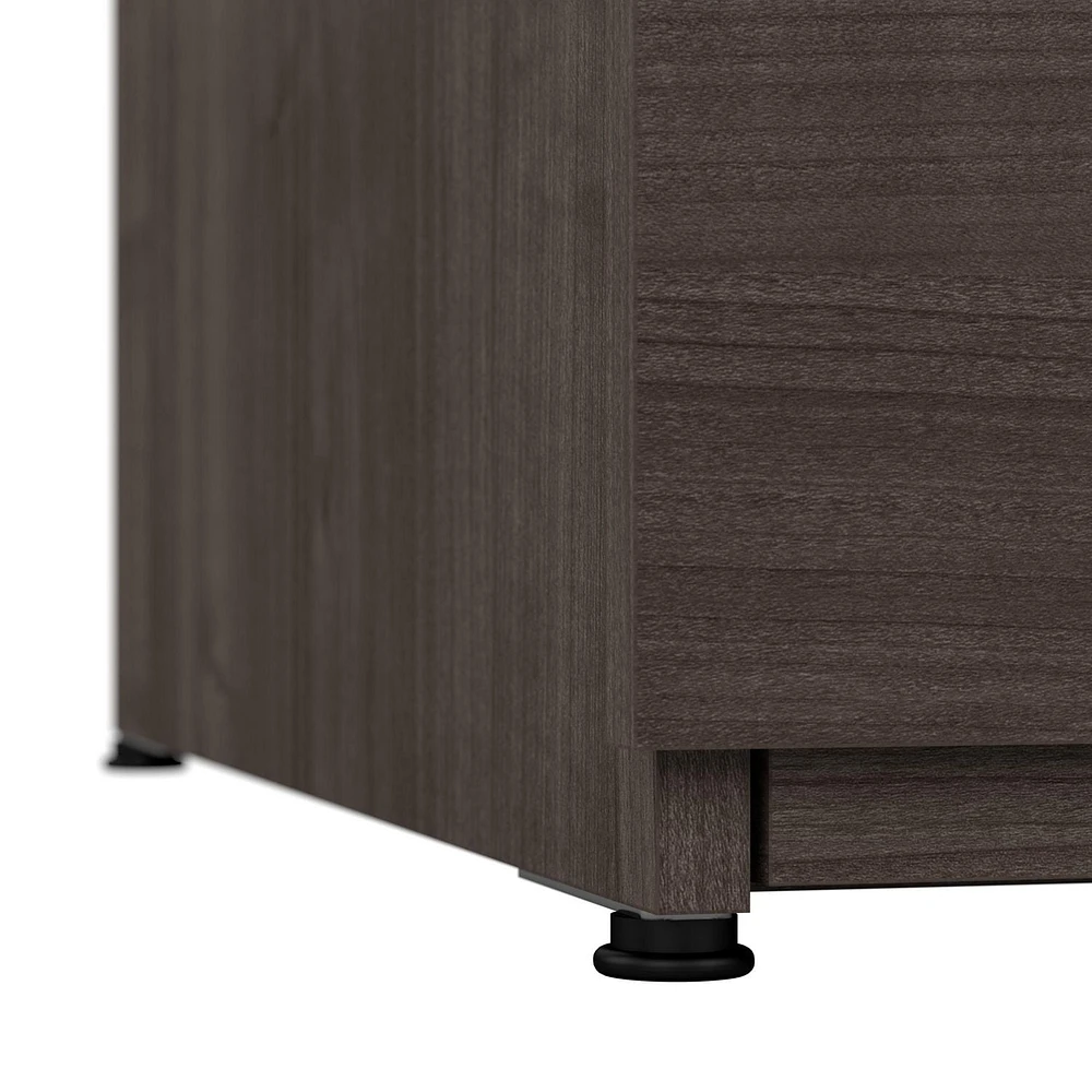 Bestar Logan 28W 2 Drawer Lateral File Cabinet in medium gray maple
