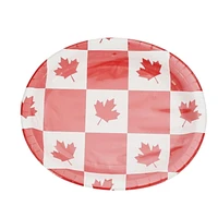 Façon de célébrer! Assiettes En Carton Plaid rouge ovale de la fête du Canada 10.4" x 12.2" ,8 ct