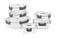 MAINSTAYS Rectangular glass food storage with PP Lid, MS GLASS 12SETS