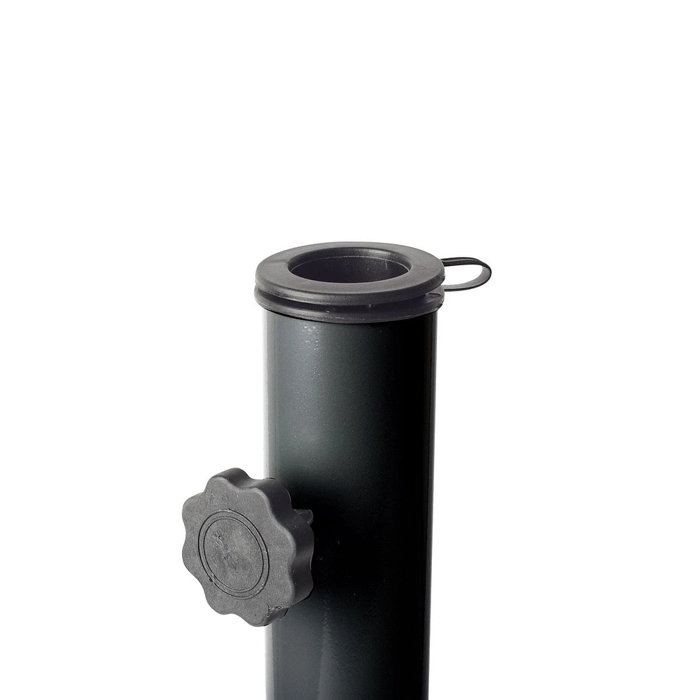 Support de parasol en forme de T en acier gris foncé adaptable de CorLiving