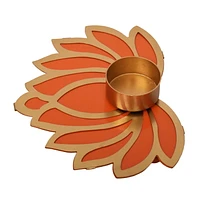 Way To Celebrate Diwali Decoration Lotus Tealight Holder Dual Tone Finish 6 inch