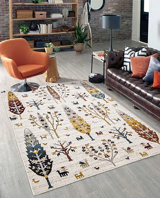 Tapis Lavable ECARPET Boho Chic pour Chambre, Salon, Chambre d'Enfant, Couloir