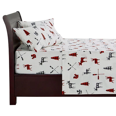 Ensemble de draps en flanelle Canadiana