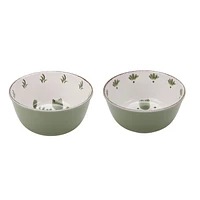 Better Homes & Gardens Ensemble de bols à tremper en mélamine en bambou bleu ou vert de 4,65 pouces, 2 pièces 2 pièces