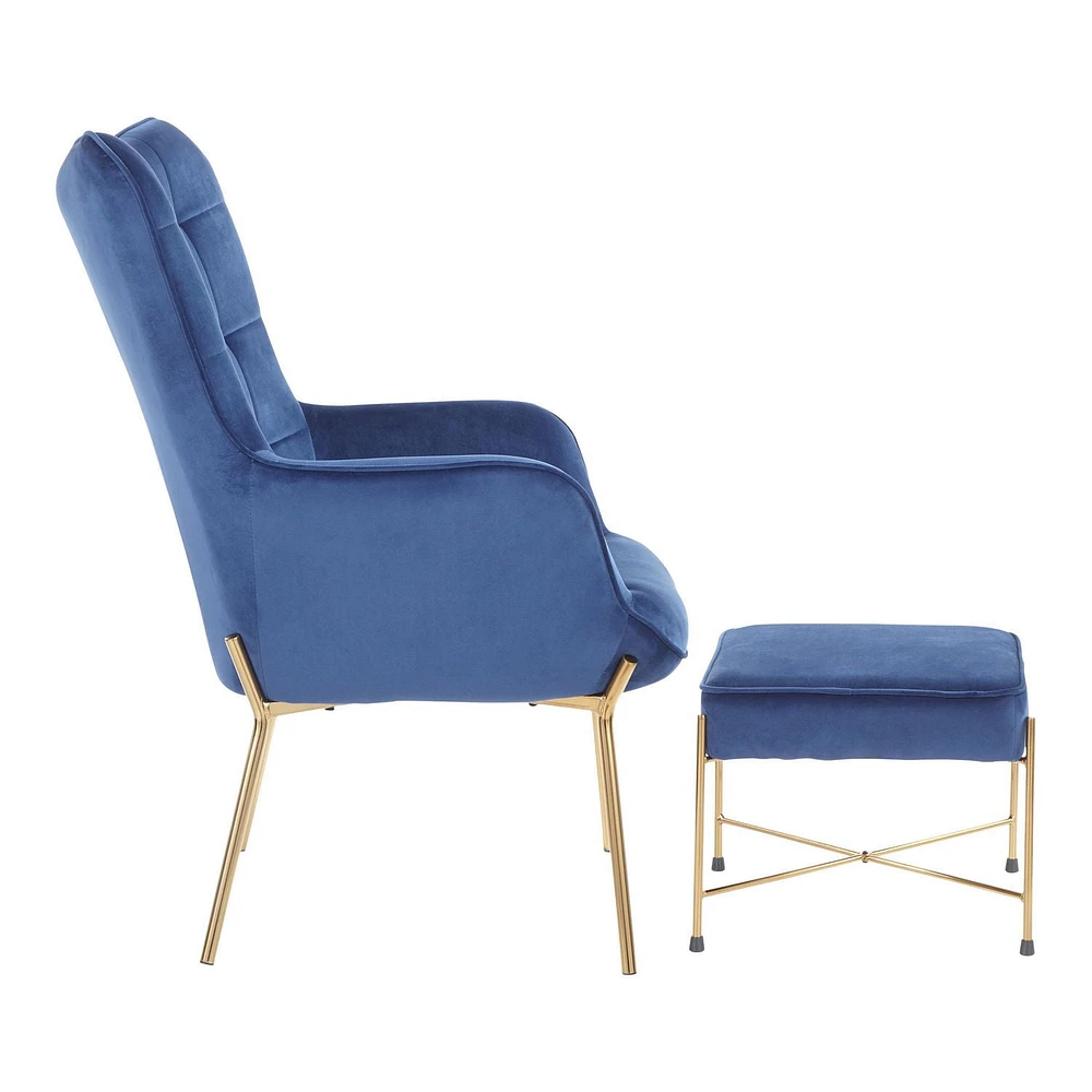 Izzy Contemporary Chair with Ottoman by LumiSource