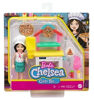 Coffret de jeu ​Barbie Chelsea Peut être Chef de pizza avec poupée Chelsea brunette