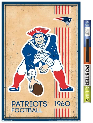 NFL New England Patriots - Retro Logo 14 Wall Poster, 14.725" x 22.375"