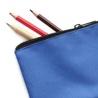Pen + Gear 3 Pocket Pencil Pouch in Blue Polyester with Black Zips