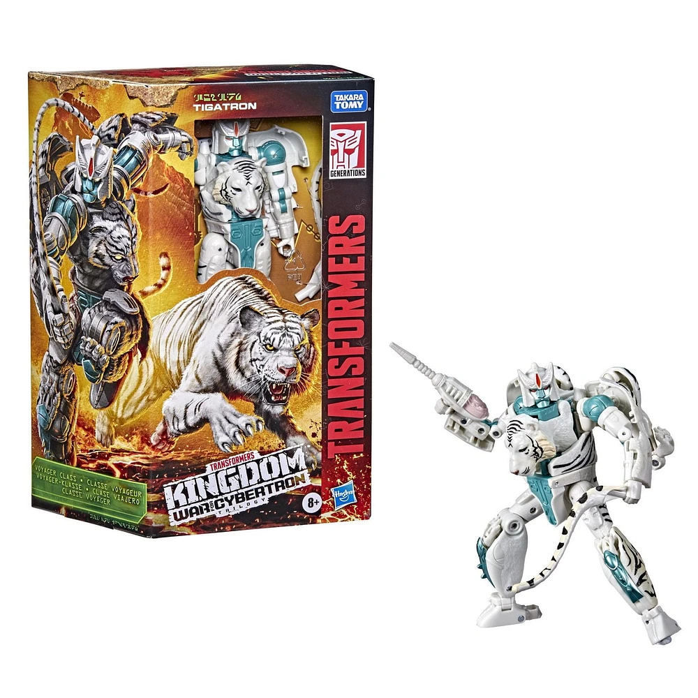 Transformers Generations War for Cybertron : Kingdom, figurine WFC-K35 Tigatron de 17,5 cm, classe Voyageur, pour enfants, à partir de 8 ans