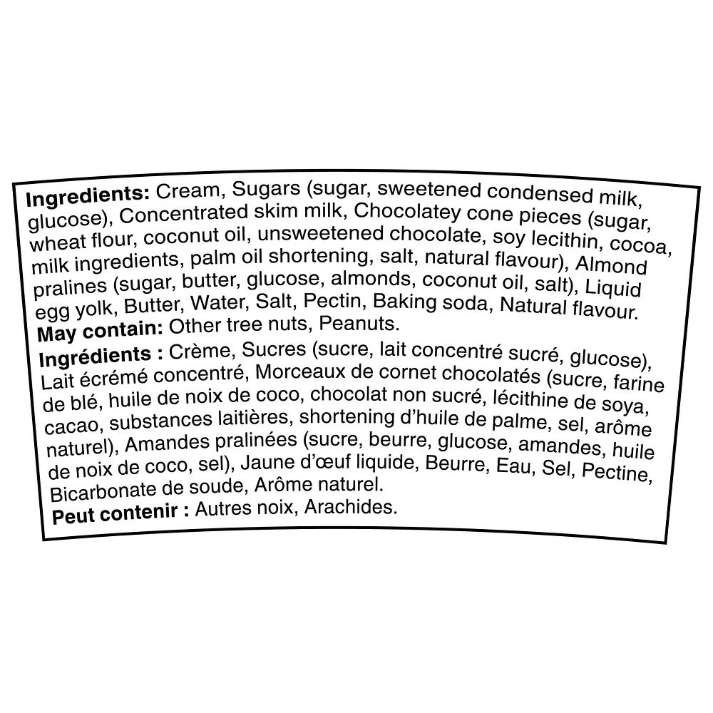 EXTRÄAZ Caramel Cone Explosion, Caramel Ice Cream, Almond Pralines, Chocolatey- Dipped Cone Pieces, Canadian Dairy, No Artificial Colours or Flavours, 450 mL