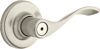 Essentials by Weiser Wave pour portes de chambre à coucher/salle de bains en Nickel Satiné Levier de porte
