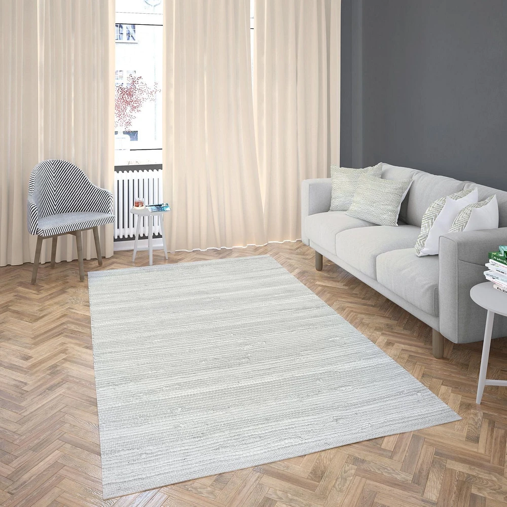 Fabstyles Cotton Solid Rug, Area Rag Rug for Living Room, Hallway, Patio