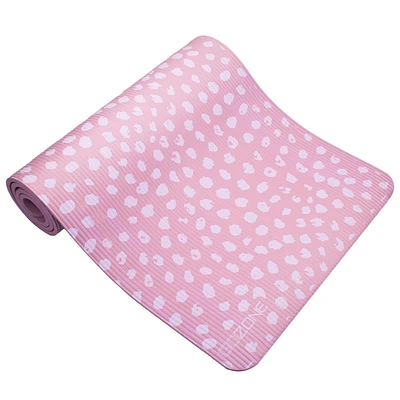 Tapis d’exercice avec pois imprimés de 10 mm – 61 cm x 182,9 cm – Violet/gris
